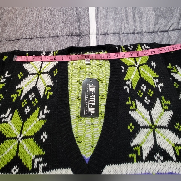 Rare New Vintage One Step Up Geometric Sweater~Cardigan~Unisex~Small~80's - Picture 8 of 10
